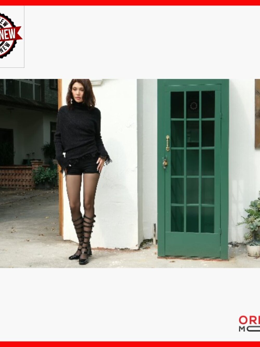 Knee-High Heeled Sandals with Square Toe, Buckle & Zipper Closure - Picture 7 of 7